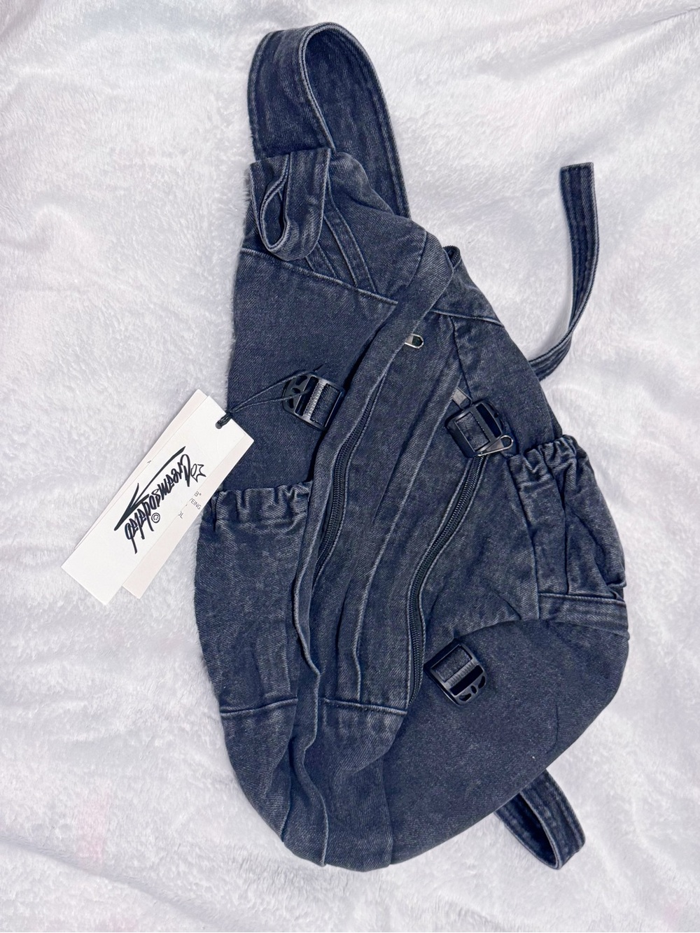 NWT Black Denim Sling Bag - CREAMSODALAB